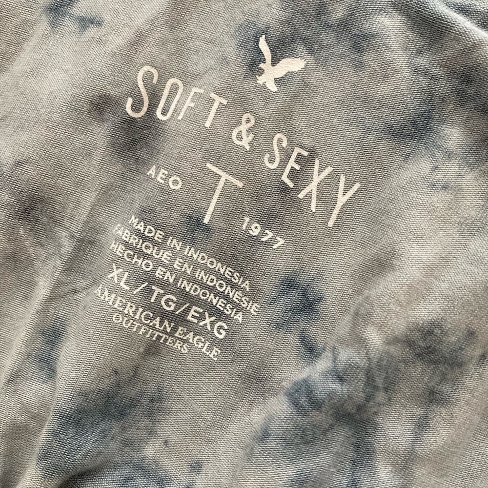 American Eagle Outfitters AE Soft and Sexy tie dye blue tank top XL Extra Large - Picture 3 of 5